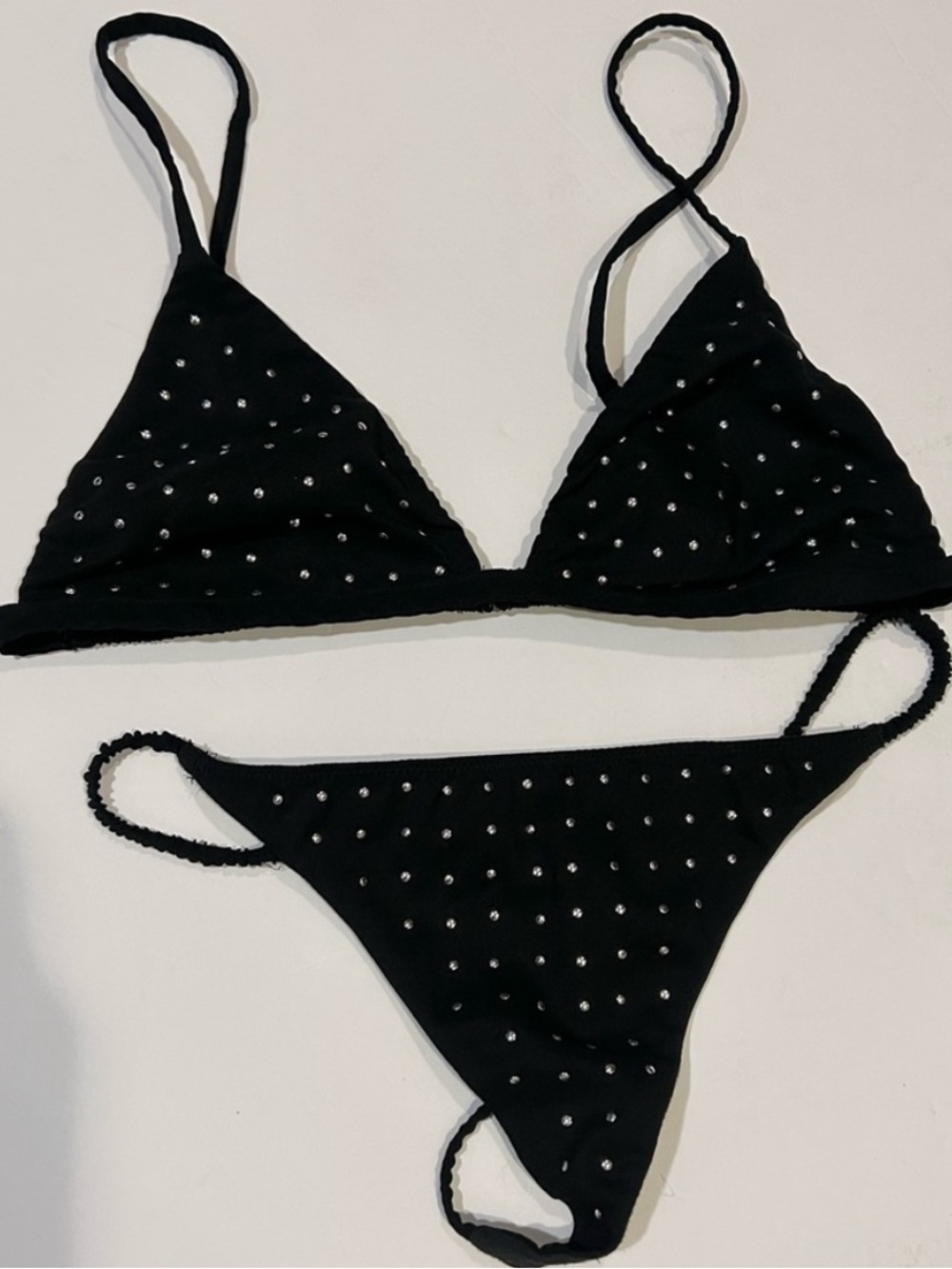 Fleur du Mal Studded Thong Bikini Set